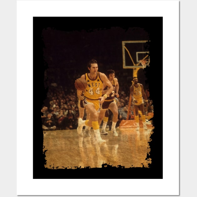 Jerry West and Wilt Chamberlain - All Star Game, 1972 Wall Art by Omeshshopart